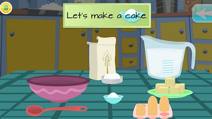 preschool math activity teaches math skills by making a cake.