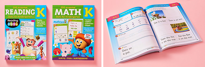 essential skills workbooks for kindergarten – reading and math