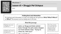 Grade 3 comprehension worksheets Reading Eggspress Lesson 61