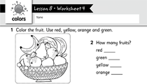 Preschool worksheet math colors