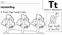 kindergarten worksheet letter t